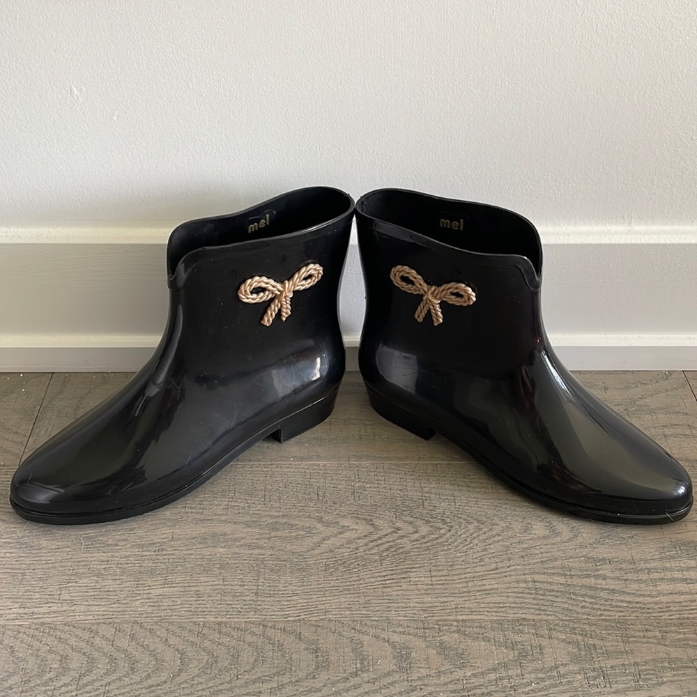 Mel dreamed by Melissa jelly ribbon wellington ankle boots US 8 (fits like US7)